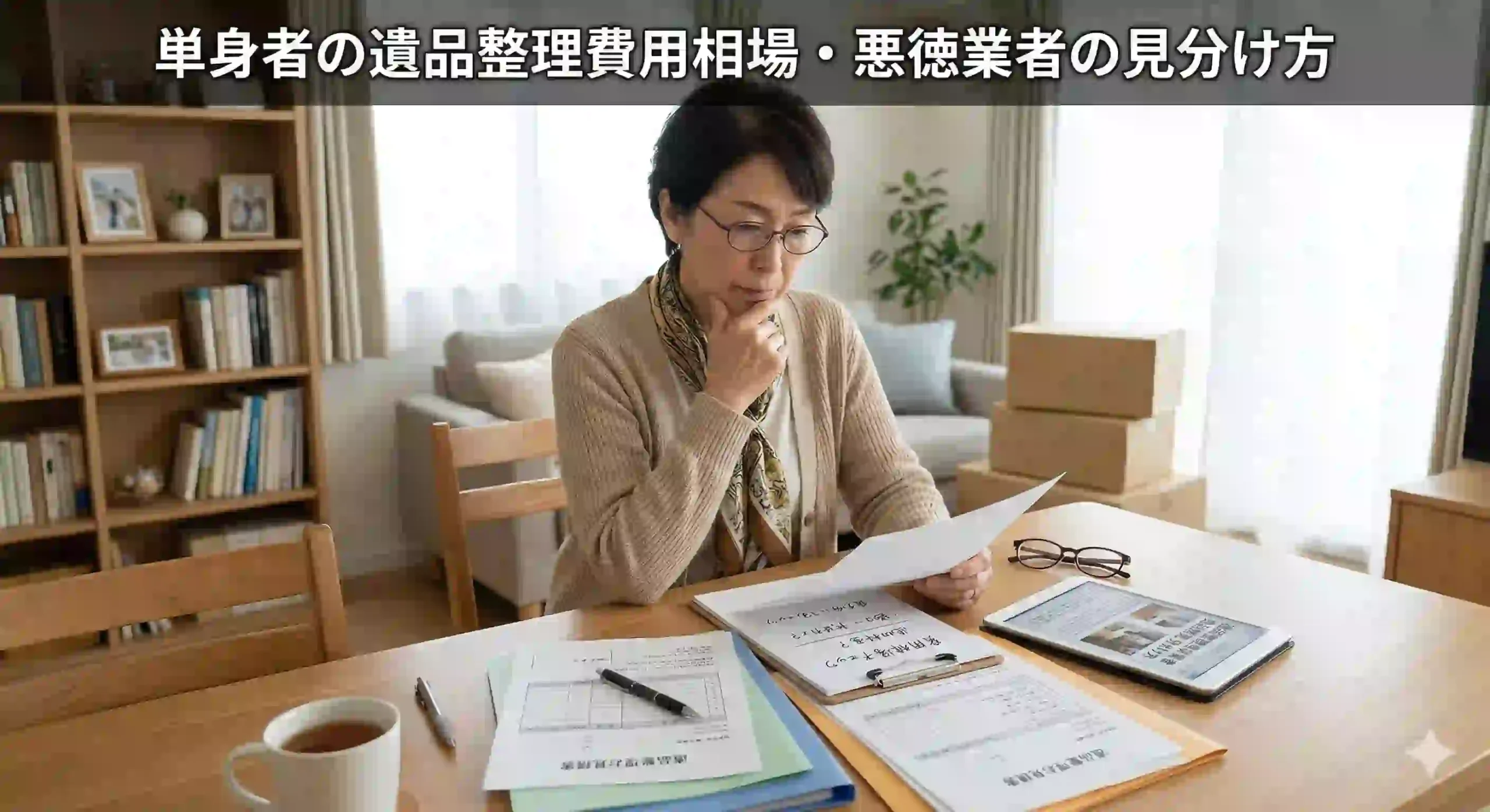単身者の遺品整理費用相場・悪徳業者の見分け方