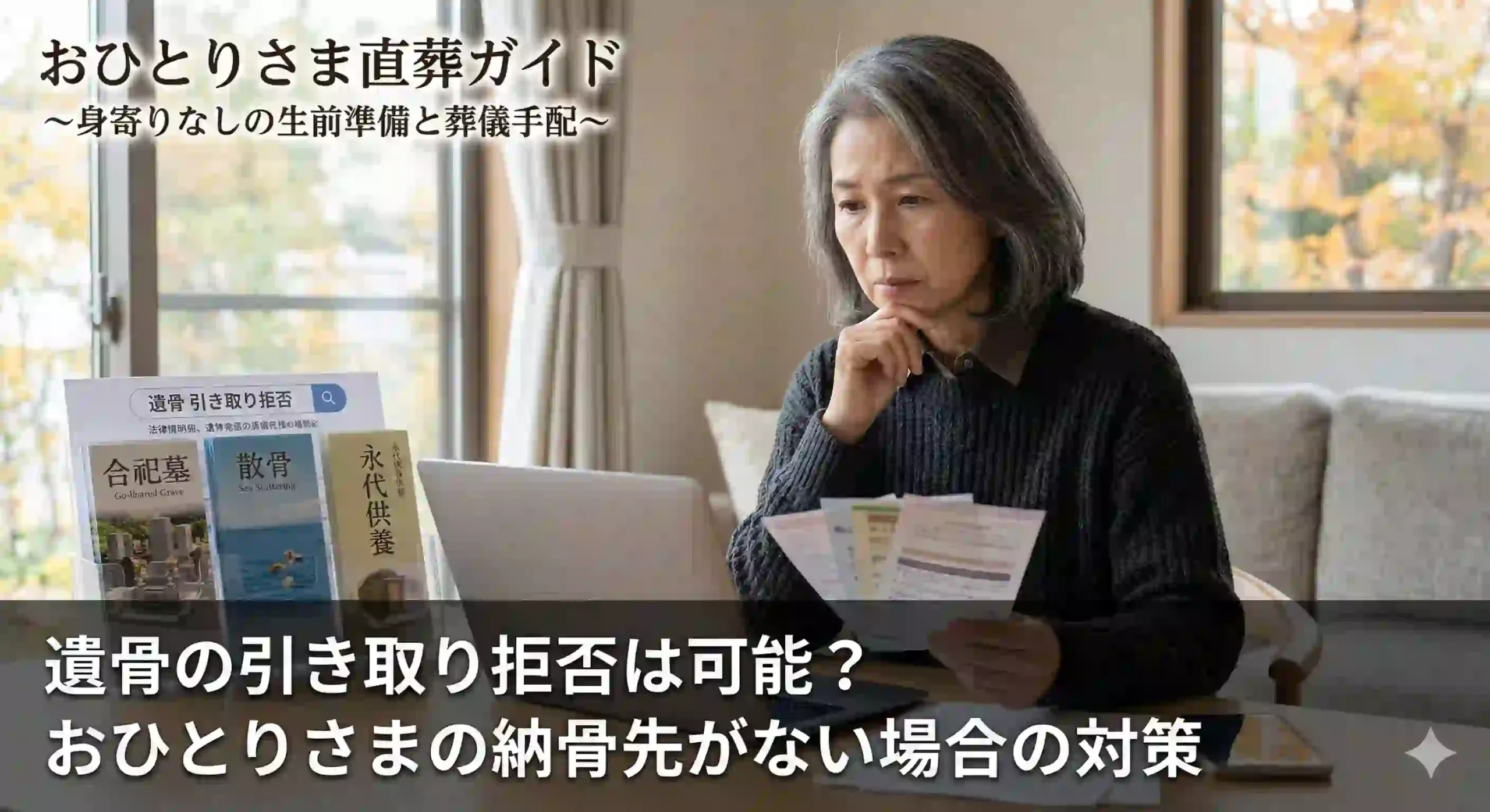 遺骨の引き取り拒否は可能？おひとりさまの納骨先がない場合の対策